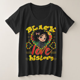 Black History Love プラスサイズTシャツ