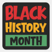 Black History Month スクエアシール (正面)