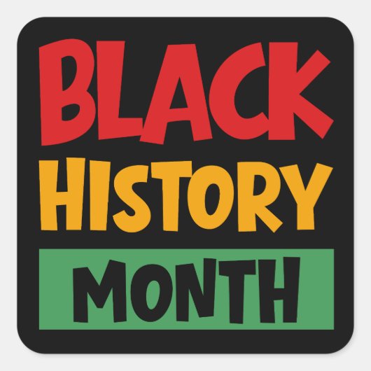 Black History Month スクエアシール (正面)
