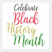 Black History Month スクエアシール (正面)