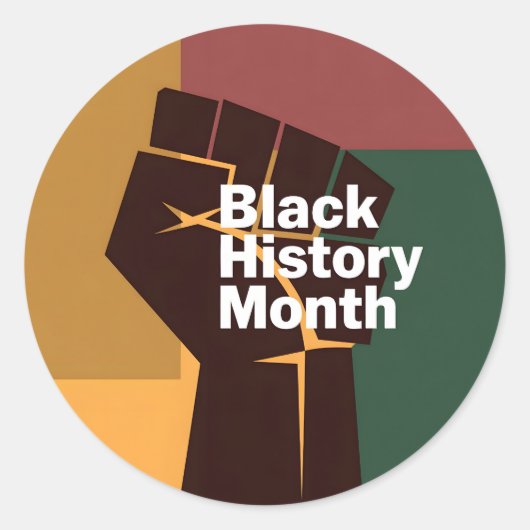Black History Month ラウンドシール (正面)