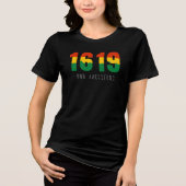 Black History Month 1619 Afro Flag T-Shirt トライブレンドTシャツ (正面)