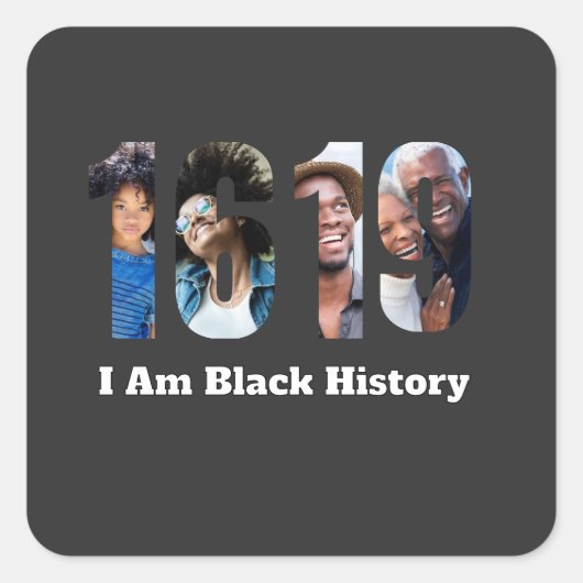 Black History Month 1619 Personalized Photo  スクエアシール (正面)