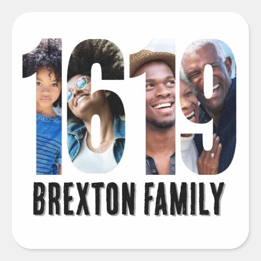 Black History Month 1691 Personalized Photo Frame スクエアシール (正面)