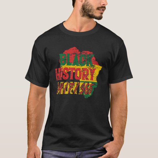 Black History Month 2022 24/7/365 African American Tシャツ (正面)