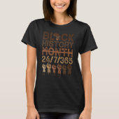 Black History Month 2023 Black History 365 Melanin Tシャツ (正面)