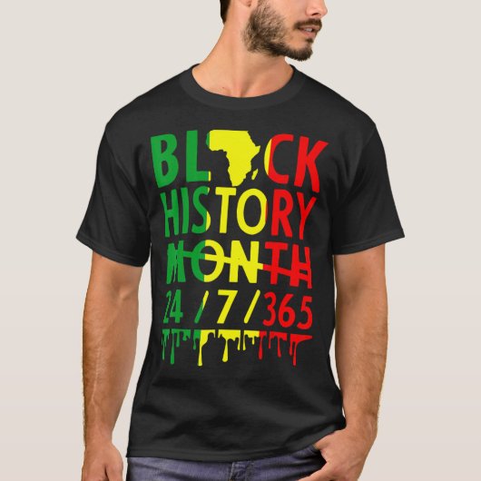Black History Month 2023 Black History 365 Melanin Tシャツ (正面)
