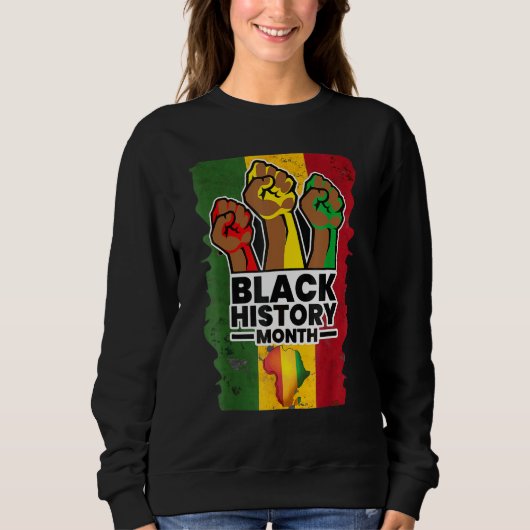 Black History Month 2023 Hand Strong African Ameri スウェットシャツ (正面)
