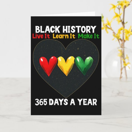 Black History Month 2025 Live It Learn It Make It  カード (黄色い花)