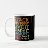 Black History Month 2025 Live It Learn It Make It  コーヒーマグカップ (左)