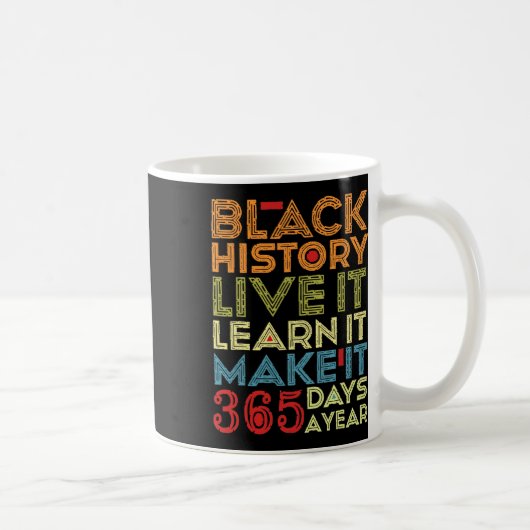 Black History Month 2025 Live It Learn It Make It  コーヒーマグカップ (右)