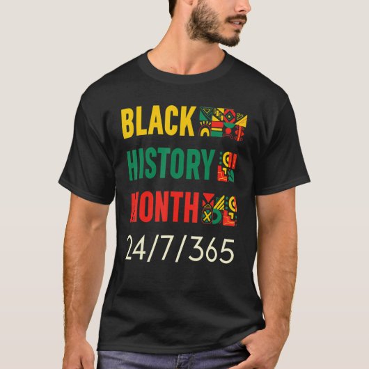 Black History Month 247365 Africa Map Melanin 2023 Tシャツ (正面)