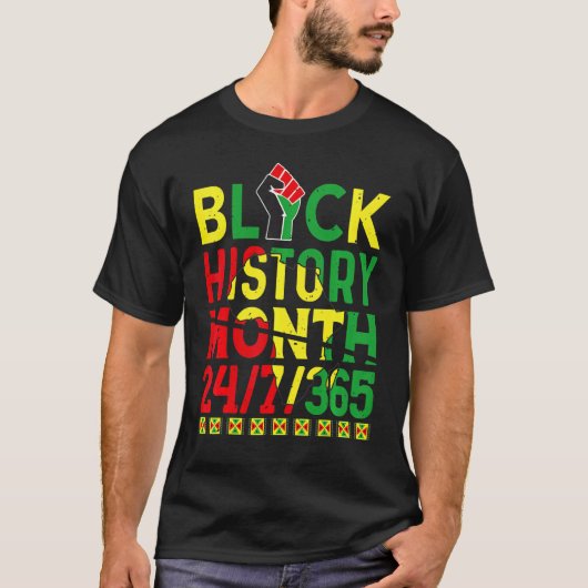 Black History Month 247365 Africa Map Melanin 2023 Tシャツ (正面)