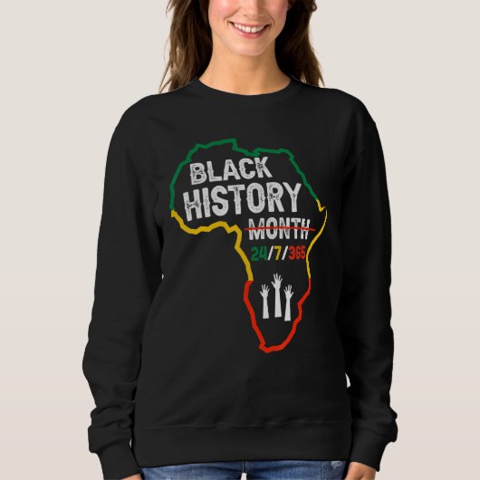 Black History Month 247365 African Melanin Black P スウェットシャツ (正面)