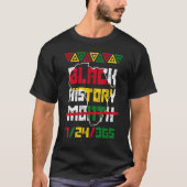 Black History Month 24 7 365 Afro African Pride Me Tシャツ (正面)
