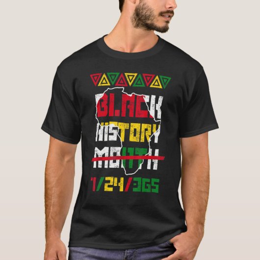 Black History Month 24 7 365 Afro African Pride Me Tシャツ (正面)