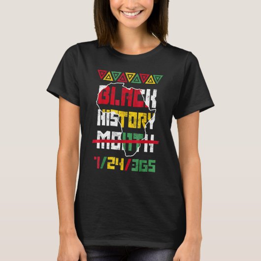 Black History Month 24 7 BHM African Pride Men Wom Tシャツ (正面)