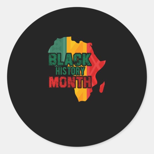 Black History Month Africa Flag (3) ラウンドシール (正面)
