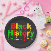 Black History Month African American Men Women Kid ペーパープレート (パーティー)