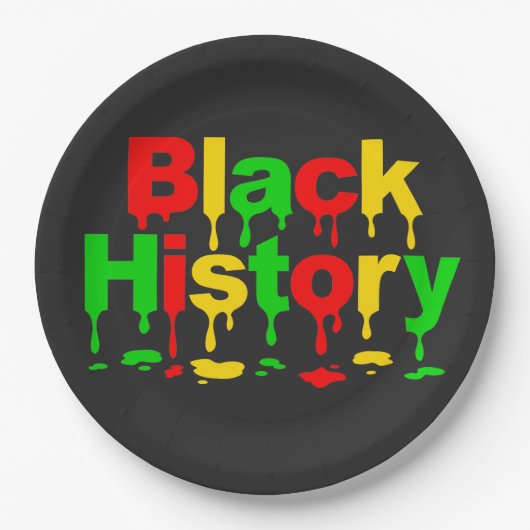 Black History Month African American Men Women Kid ペーパープレート (正面)