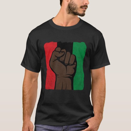 Black History Month  African American Pride Fist Tシャツ (正面)