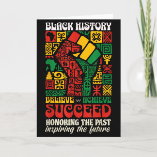 Black History Month African Believe Achieve Succee カード