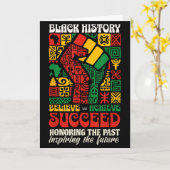 Black History Month African Believe Achieve Succee カード (黄色い花)