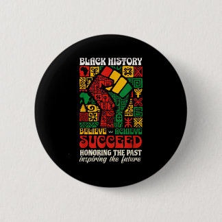 Black History Month African Believe Achieve Succee 缶バッジ