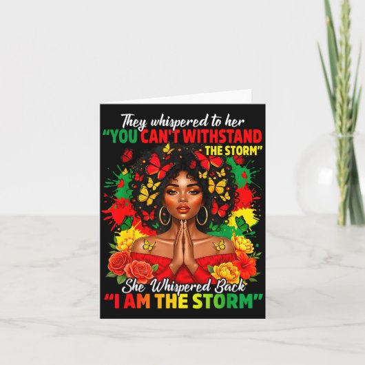 Black History Month African Girl Woman Afro I Am T カード (正面)