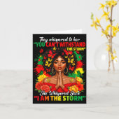Black History Month African Girl Woman Afro I Am T カード (黄色い花)