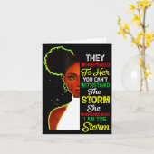 Black History Month African Girl Woman Afro I Am T カード (黄色い花)