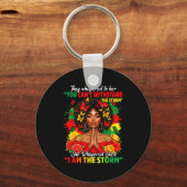 Black History Month African Girl Woman Afro I Am T キーホルダー (正面)