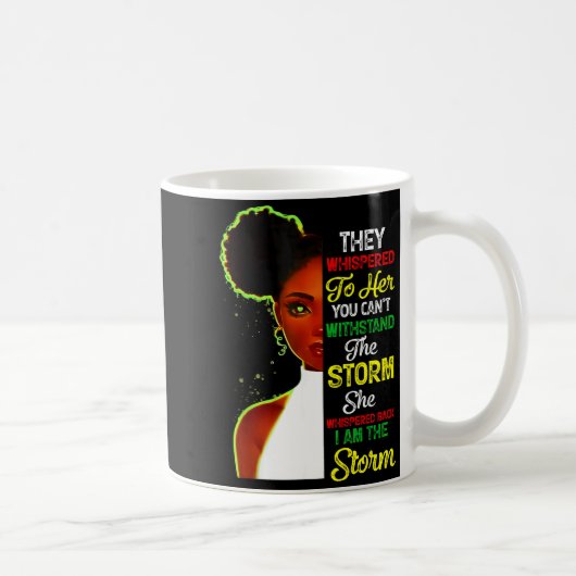 Black History Month African Girl Woman Afro I Am T コーヒーマグカップ (右)