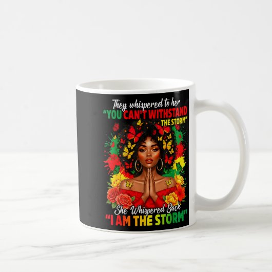 Black History Month African Girl Woman Afro I Am T コーヒーマグカップ (右)