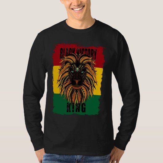 Black History Month African Lion Black History Roo Tシャツ (正面)