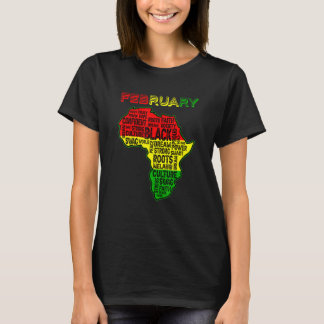 Black History Month African Map Colors Tシャツ