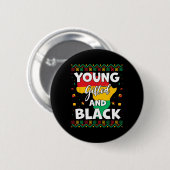 Black History Month African Maps Young Gifted And 缶バッジ (正面&裏面)