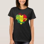 Black History Month African Proud Afro Valentines  Tシャツ (正面)