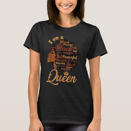 Black History Month African Queen American Hair Wo Tシャツ (正面)