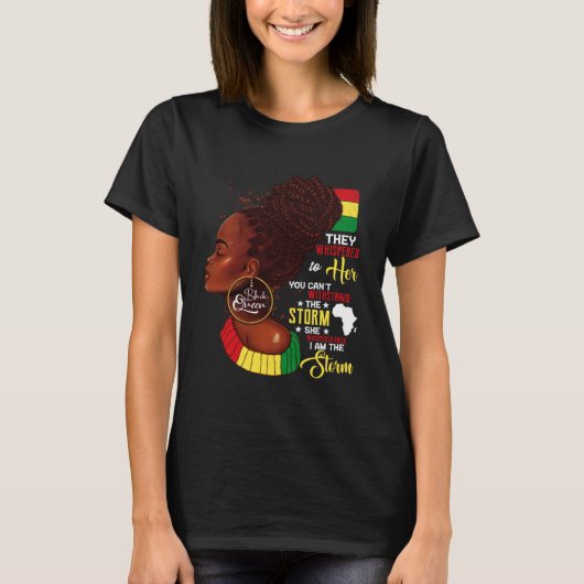 Black History Month African Woman Afro I Am The St Tシャツ (正面)