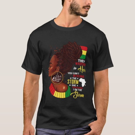 Black History Month African Woman Afro I Am The St Tシャツ (正面)