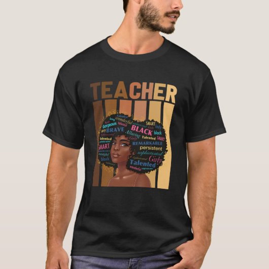 Black History Month African Woman Teacher African Tシャツ (正面)