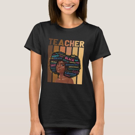 Black History Month African Woman  Teacher African Tシャツ (正面)