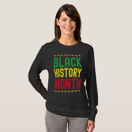 Black History Month Afro African Pride Celebration Tシャツ (正面フル)