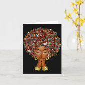 Black History Month Afro Book Lover Women Girls Li カード (黄色い花)