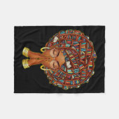 Black History Month Afro Book Lover Women Girls Li フリースブランケット (正面(横))