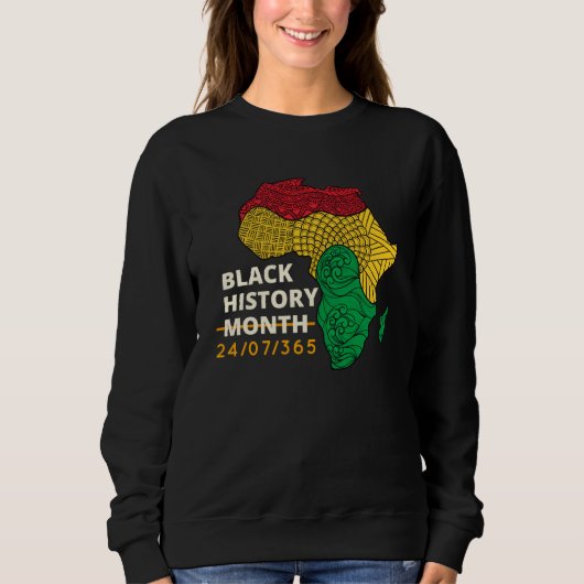 Black History Month Afro Melanin Black Women Afro  スウェットシャツ (正面)