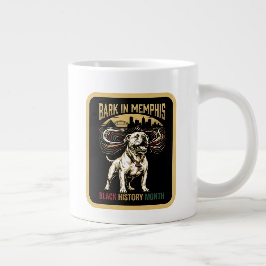 Black History Month American Bulldog Cultural Art ジャンボコーヒーマグカップ (右)