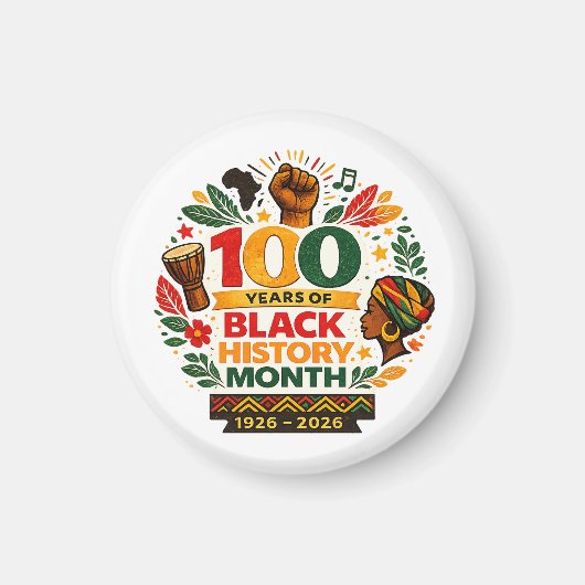 Black History Month Anniversary マグネット (正面)