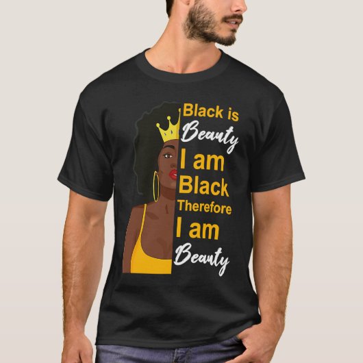 Black History Month Beautiful Melanin Poppin Girl Tシャツ (正面)